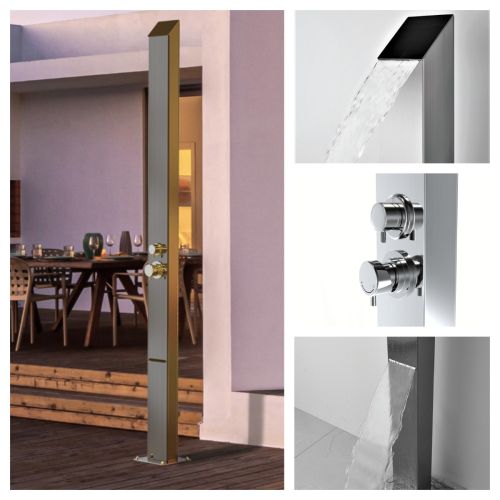 Toorak Silver 316L Marine Grade  Stainless Steel Outdoor Indoor Water Fall Pool Shower