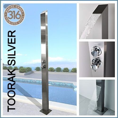 DEAL OF THE WEEK / Toorak Silver 316 Marine Grade  Stainless Steel Outdoor Indoor Pool Shower