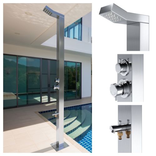 Bondi Silver 316L Marine Grade Stainless Steel Outdoor Indoor Pool Shower
