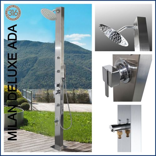  Milan Deluxe ADA 316 Marine Grade Stainless Steel Outdoor Outside Indoor Pool Shower 