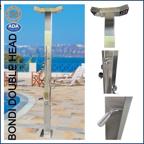 Bondi Double Head 316 Stainless Steel Outdoor Pool Shower