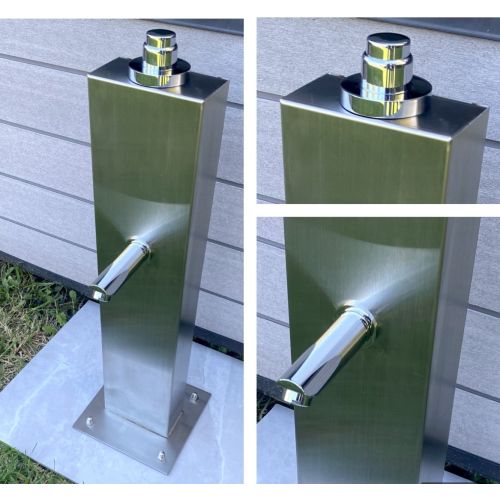 Push Button Outdoor Foot Wash Station 15 Sec. Delay  316L Marine Grade Stainless Steel Cold Water Only