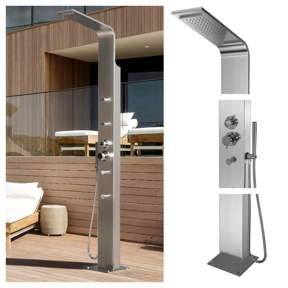 Only One Left Brighton Silver 316L Stainless Steel Marine Grade Outdoor Indoor Massage Pool Rinse-Off Shower