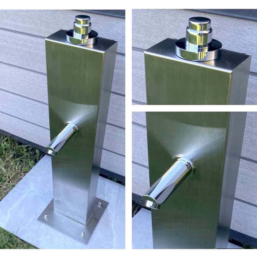 Push Button Outdoor Foot Wash Station 15 Sec. Delay  316L Marine Grade Stainless Steel Cold Water Only