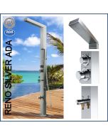 Reno Silver ADA 316 Marine Grade Stainless Steel Outdoor Shower Complete Shower System Tower Panel