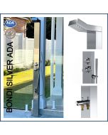 Bondi Silver ADA 316 Marine Grade Stainless Steel Outdoor Shower Complete Shower System Tower Panel