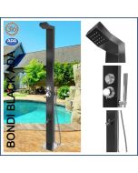  Bondi Black ADA 316 Marine Grade Stainless Steel Outdoor Shower Complete Shower System Tower Panel 