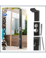  Bondi Black ADA 316 Marine Grade Stainless Steel Outdoor Shower Complete Shower System Tower Panel 