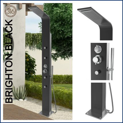  Brighton Black 316 Marine Grade Stainless Steel Outdoor Outside Indoor Massage Pool Shower