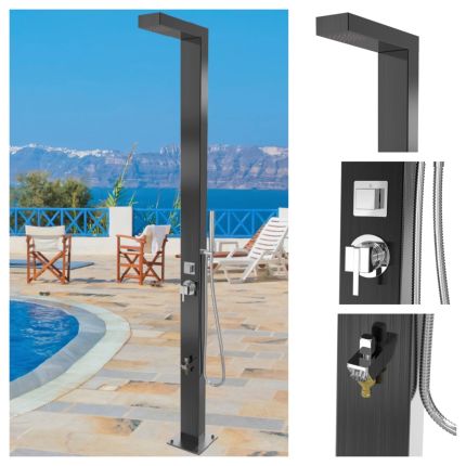 Windsor Black ADA 316L Marine Grade Stainless Steel Outdoor Pool Shower