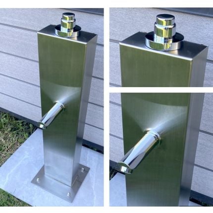 Push Button Outdoor Foot Wash Station 15 Sec. Delay  316L Marine Grade Stainless Steel Cold Water Only