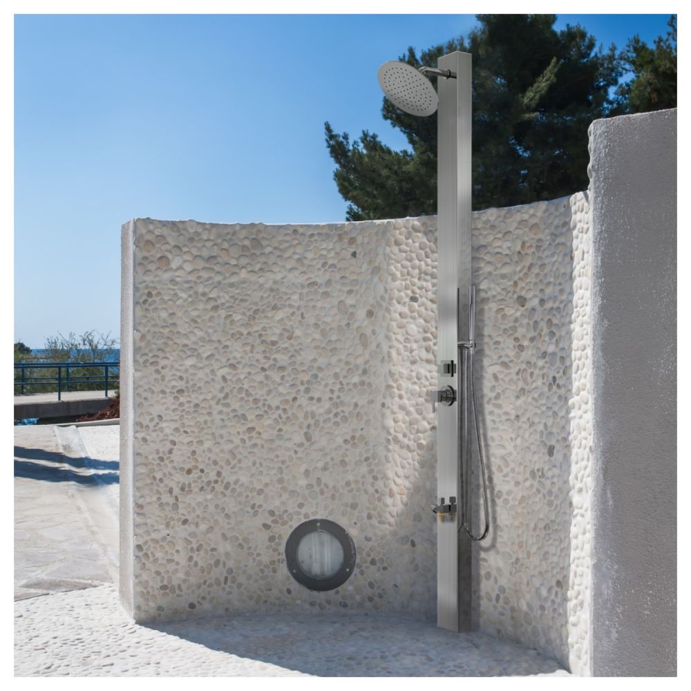 Milan Silver ADA 316L Marine Grade Stainless Steel Outdoor Indoor Pool Shower
