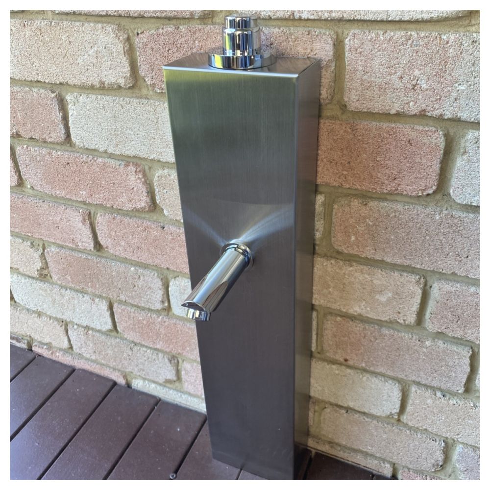 Push Button Outdoor Foot Wash Station 15 Sec. Delay 316L Marine Grade Stainless Steel Cold Water Only