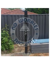 Bondi Black ADA 316L Marine Grade Stainless Steel Outdoor Pool ShowerTower Panel