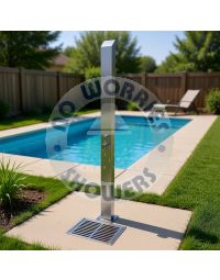 Toorak Silver 316L Marine Grade  Stainless Steel Outdoor Indoor Water Fall Pool Shower Rinse-Off Shower