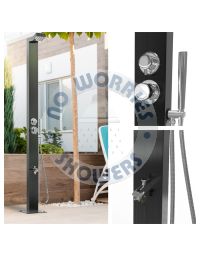  Bondi Black ADA 316L Marine Grade Stainless Steel Outdoor Shower Complete Shower System Tower Panel 